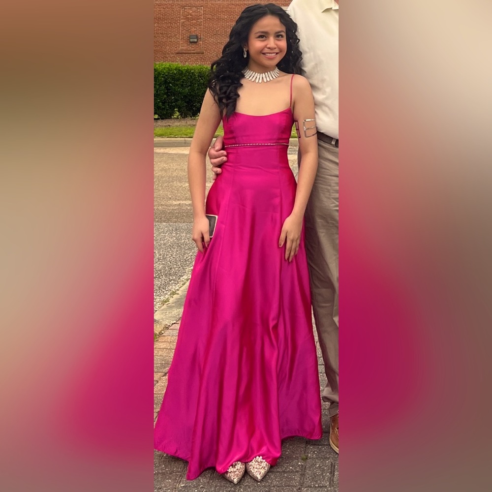 HOT PINK VINTAGE PROM GOWN